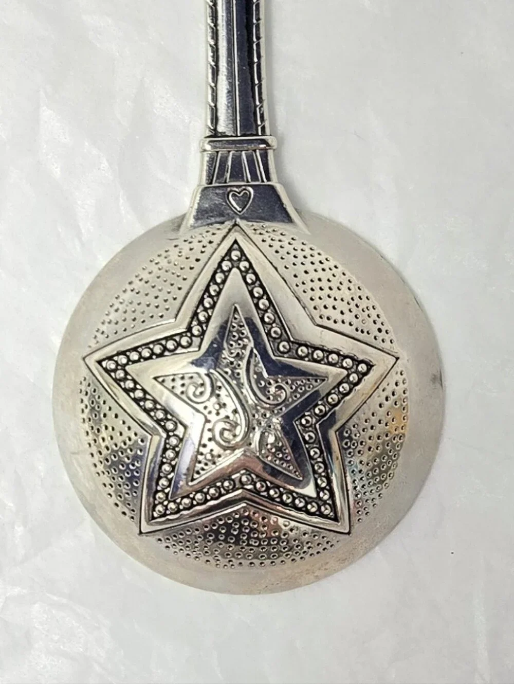GANZ Silver-Tone Star Cross Handle Decorative Spoon with Faith Inscription
